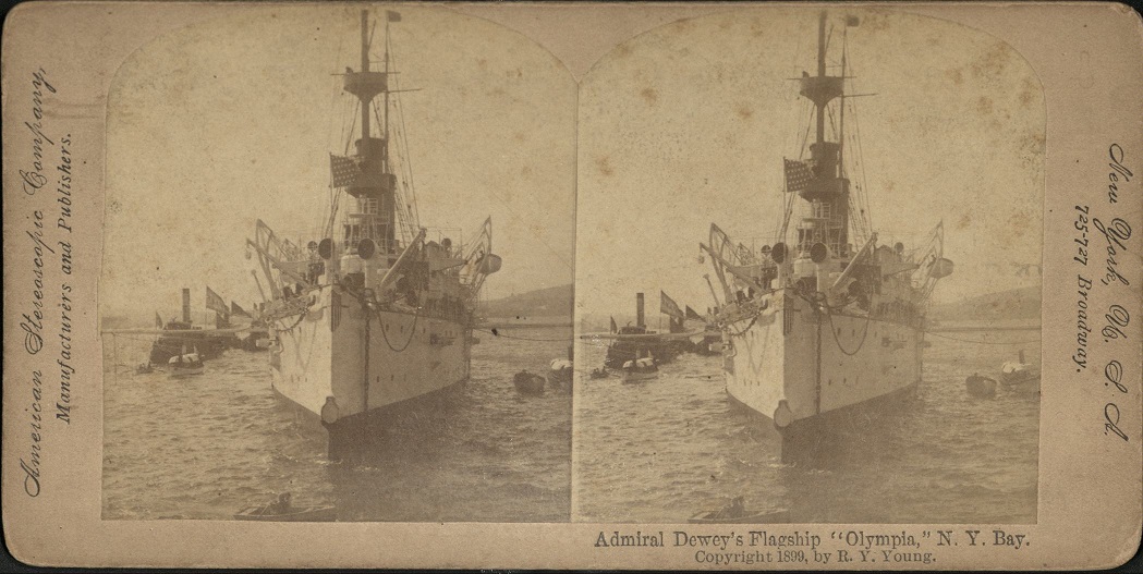 Admiral Dewey’s Flagship “ï¿½lympia,” N. Y. Bay